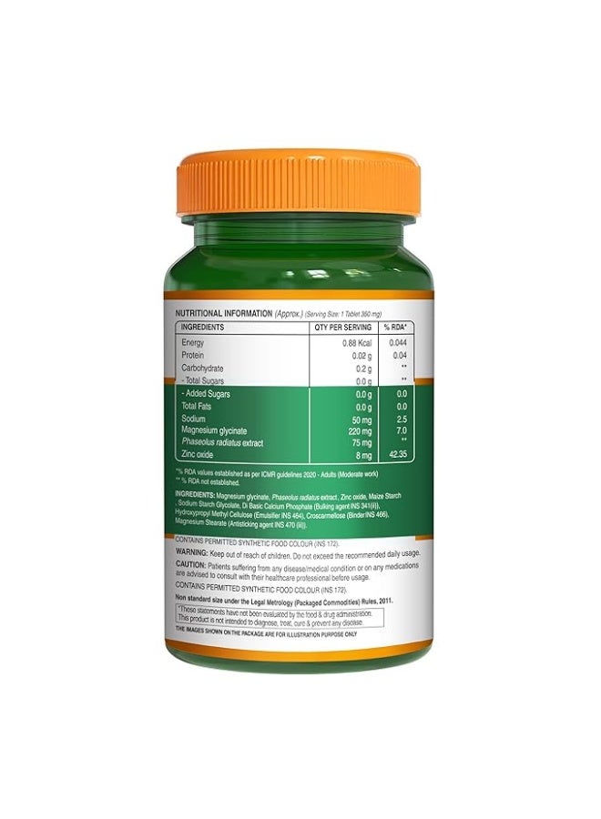 Pure Nutrition Magnesium Glycinate with Zinc 350mg - 120 Veg Tablets - Image 2
